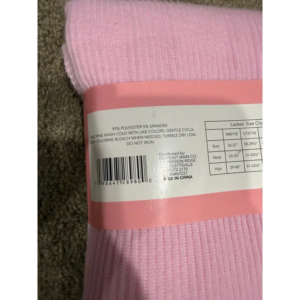 Bobbie Brooks Sleep Shirt Pink Ribbed Knit Long Sleeve Cozy Core Large L NEW